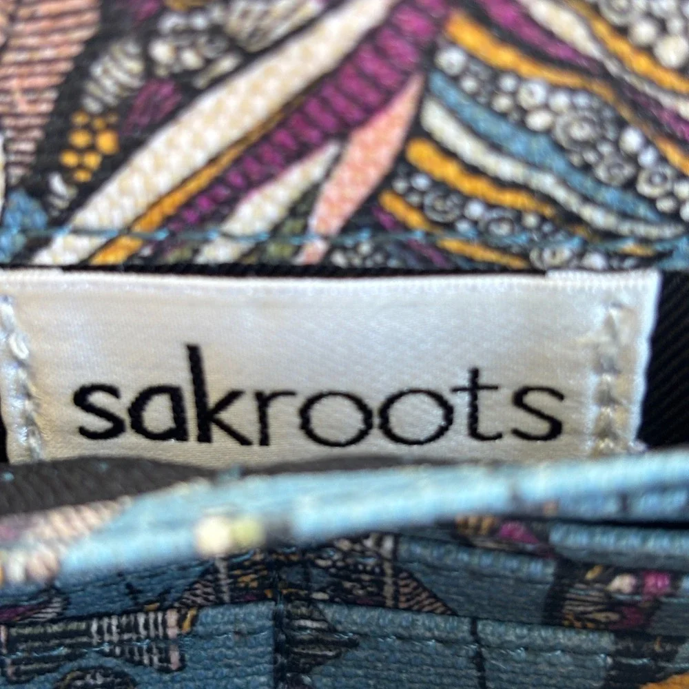 Sakroots Artist Circle Spirit Desert Owl Floral Wristlet Wallet Blue‎ Canvas